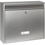 Burg Wächter Edelstahl-Briefkasten InoxStar 4770 Ni mit Schutzlack, versiegelt und Zeitungsbox