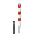 Schake Absperrpfosten Typ 491FB weiß mit roten Reflexstreifen