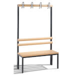 C+P Garderobenbank einseitig Basic Gestell mit 4 Füßen aus stabilem Vierkant-Stahlrohr 30 x 30 mm