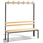 C+P Garderobenbank einseitig Basic Gestell mit 4 Füßen aus stabilem Vierkant-Stahlrohr 30 x 30 mm