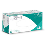 Bingold Einweghandschuhe Vinyl 45 transparent puderfrei, für den Pflege- und Reinigungsbedarf