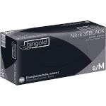 Bingold Einweghandschuhe Nitril 35 Black puderfrei, lebensmittelecht besonders für Hygienebereiche geeignet