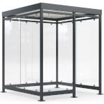 WSM Raucherunterstand Modell Köln K2 c/b elegantes Überdachungssystem mit zeitlosem Design