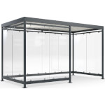 WSM Raucherunterstand Modell Köln K4 d/b elegantes Überdachungssystem mit zeitlosem Design