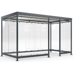 WSM Raucherunterstand Modell Köln K4 d/c elegantes Überdachungssystem mit zeitlosem Design