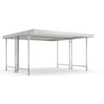 WSM Überdachung Modell Leipzig L44 vielseitig erweiterbares Überdachungssystem mit Flachdach