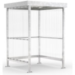 WSM Raucherkabine Jena inkl. Seitenwand Stahlkonstruktion mit Anlehnbügeln für Schutz vor Wind und Wetter