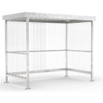 WSM Raucherkabine Jena Maxi inkl. Seitenwand Stahlkonstruktion mit Anlehnbügeln für Schutz vor Wind und Wetter