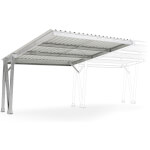WSM Carport Modell EcoCover Anbaueinheit Stellplatzüberdachung mit Pultdach Konstruktion