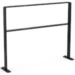 WSM Fahrrad-Anlehnbügel 9621 Black Edition Flachstahlbügel mit Knierohr zum Aufdübeln