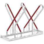 WSM Fahrradständer mit Anlehnbügel 0514 XBF 4 Einstellplätze mit zweiseitiger Radeinstellung