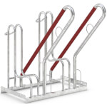 WSM Fahrradständer mit Anlehnbügel 4502 2 Einstellplätze mit einseitiger Radeinstellung und Anschlagschutz rot