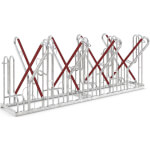 WSM Fahrradständer mit Anlehnbügel 4518 XBF 8 Einstellplätze mit zweiseitiger Radeinstellung und Anschlagschutz rot