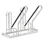 WSM Fahrradständer mit Anlehnbügel 4702 XBF 2 Einstellplätze mit einseitiger Radeinstellung und Anschlagschutz schwarz