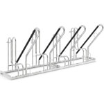 WSM Fahrradständer mit Anlehnbügel 4704 XBF 4 Einstellplätze mit einseitiger Radeinstellung und Anschlagschutz schwarz