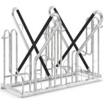 WSM Fahrradständer mit Anlehnbügel 4714 XBF 4 Einstellplätze mit zweiseitiger Radeinstellung und Anschlagschutz schwarz