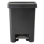 Rubbermaid Tretabfalleimer Premier Series hochwertiger Kunststoff-Abfalleimer mit Softclose und Beutelhalter