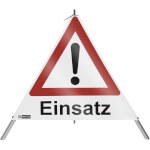 SafetyMarking Warnpyramide mit Symbol Ausrufezeichen Faltsignal mit Text: Einsatz