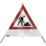 SafetyMarking Warnpyramide mit Symbol Schaufelmann Faltsignal ohne Text