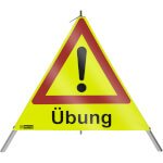SafetyMarking Warnpyramide mit Symbol Ausrufezeichen Faltsignal mit Text: Übung