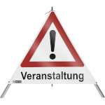 SafetyMarking Warnpyramide mit Symbol Ausrufezeichen Faltsignal mit Text: Veranstaltung
