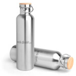 wolkdirekt Edelstahlflasche mit Bügelgriff in silber Füllmenge: 0,5 l