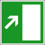 Rettungsschild - nachleuchtend Rettungsweg rechts aufwärts