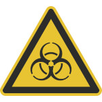 Warnschild auf Bogen Warnung vor Biogefährdung