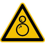 Warnschild Warnung vor gegenläufigen Rollen