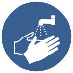 Gebotsschild Hände waschen