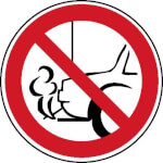 Verbotsschild Nicht mit Auspuff zur Wand parken