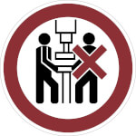 Verbotsschild Maschine nur von 1 Person zu bedienen