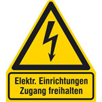 Warn-Kombischild Elektrische Einrichtungen Zugang freihalten