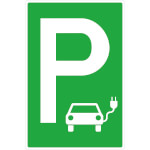 Parkplatzschild Symbol: P - Elektro-Tankstelle