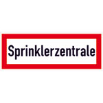 Hinweisschild für die Feuerwehr Sprinklerzentrale