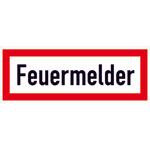 Hinweisschild für die Feuerwehr Feuermelder