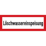 Hinweisschild für die Feuerwehr Löschwassereinspeisung