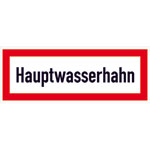Hinweisschild für die Feuerwehr Hauptwasserhahn