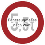 Verkehrsschild Verbot für Fahrzeuge über angegebene tatsächliche Masse VZ: 262