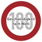 Verkehrsschild Zulässige Höchstgeschwindigkeit nach Wahl VZ: 274