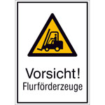 Warn-Kombischild Vorsicht! Flurförderzeuge