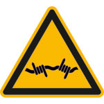 Warnschild Warnung vor Stacheldraht