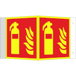 Brandschutzschild PLUS - Winkel - langnachleuchtend + tagesfluoreszierend Feuerlöscher