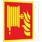 Brandschutzschild PLUS - Fahne - langnachleuchtend + tagesfluoreszierend Löschschlauch