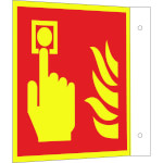 Brandschutzschild PLUS - Fahne - langnachleuchtend + tagesfluoreszierend Brandmelder