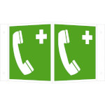 Erste-Hilfe-Schild - Winkel - langnachleuchtend Notruftelefon