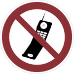 Verbotsschild Handy benutzen verboten