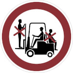 Verbotsschild Mitfahren auf Gabelstapler verboten
