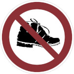 Verbotsschild Schuhverbot
