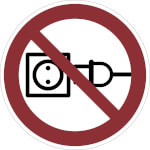 Verbotsschild Am Kabel ziehen verboten